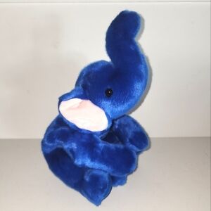 TY Beanie Buddy 1998 Peanut The Elephant Royal Blue Rare Collectible Plush